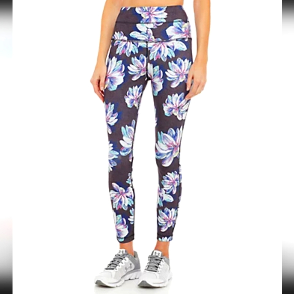 ZELOS Floral Leggings Black  Womens Small‎